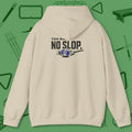 Ten Ball No Slop Billiards Hoodie, in Sand color, pool hoodie, back view