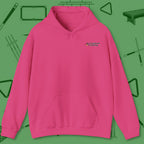 Ten Ball No Slop Billiards Hoodie, in Heliconia color, pool hoodie, front view