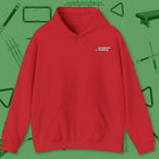 Ten Ball No Slop Billiards Hoodie, in Red color, pool hoodie, front view