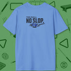 Ten Ball No Slop Billiards T-Shirt, in Carolina Blue color, pool T-Shirt, back view