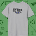Ten Ball No Slop Billiards T-Shirt, in Sport Grey color, pool T-Shirt, back view