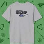 Ten Ball No Slop Billiards T-Shirt, in Sport Grey color, pool T-Shirt, back view