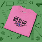 Ten Ball No Slop Billiards T-Shirt, folded view, in Azalea where style and cue discipline collide