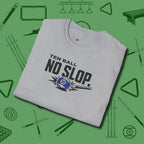Ten Ball No Slop Billiards T-Shirt, folded view, in Sport Grey from chalk to clutch, look the part