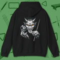 The Devil On My Back Hoodie, back view, in Black devil pool graphic 8-ball attitude