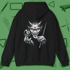 The Devil On My Back Hoodie, back view, in Black devil pool graphic 8-ball attitude