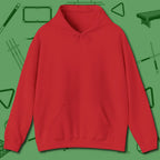 The Devil On My Back Hoodie, front view, in Red clean front back 8-ball artwork