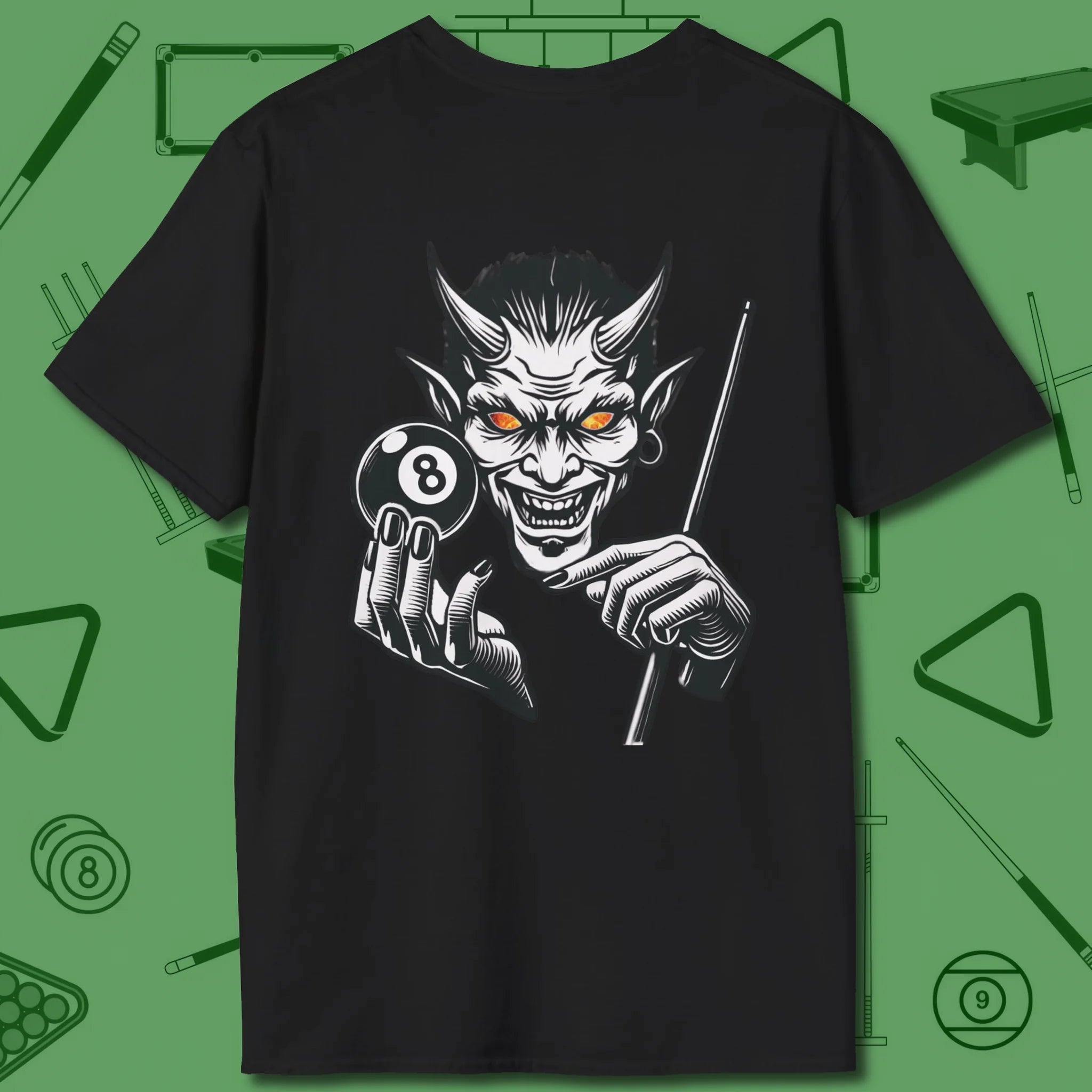 The Devil On My Back T-Shirt, back view, in Black break and run energy