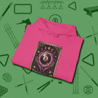 The Eight Ball Tarot Hoodie, folded view, in Heliconia put your best game on display