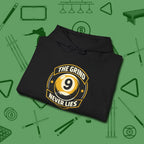 The Grind Never Lies Hoodie, folded view, in Black for hustlers who keep it honest
