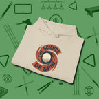 The Science of Spin Billiards Hoodie, folded view, in Sand attitude built for the long haul