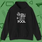 The Voices in My Head Think I’m Great at Hoodie, front view, in Black for players who live the game