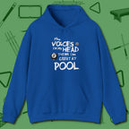 The Voices in My Head Think I’m Great at Hoodie, front view, in Royal earns respect before the first shot