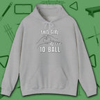 This Girl Loves Hoodie, in Sport Grey color, billiards shirt, front view