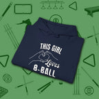 This Girl Loves Hoodie, in Navy color, billiards shirt, folded view