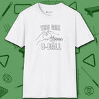 This Girl Loves T-Shirt, in White color, billiards shirt, front view