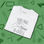 This Girl Loves T-Shirt, in White color, billiards shirt, folded view