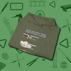 Three Types of Hoodie, folded view, in Military Green perfect for players with quiet fire