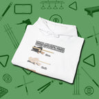 Three Types of Hoodie, folded view, in White cool enough for a corner pocket finish