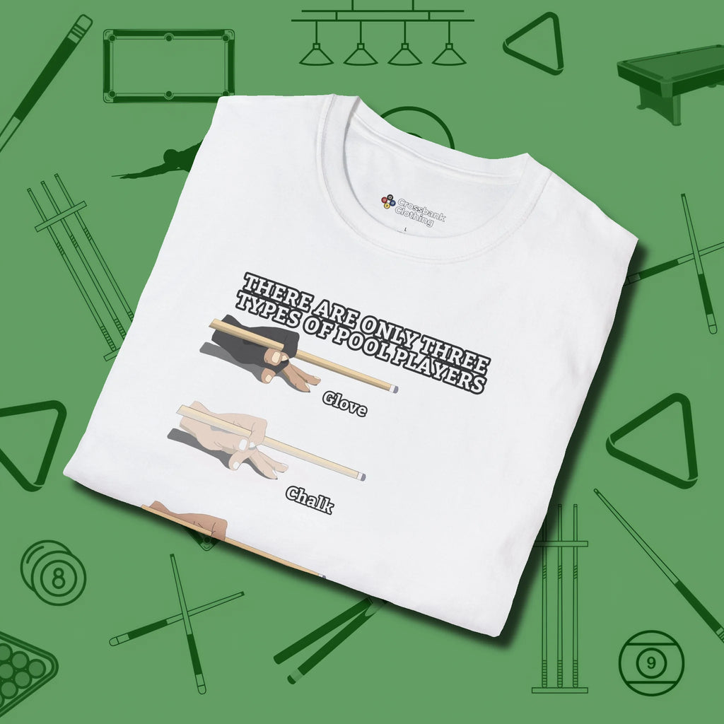 Three Types of T-Shirt, folded view, in White what champions wear between racks