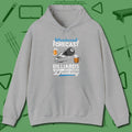 Weekend Forecast Hoodie, front view, in Sport Grey poolroom style with tournament attitude