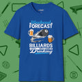 Weekend Forecast T-Shirt, front view, in Royal put your best game on display