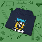 What The Fluke Funny Hoodie, folded view, in Navy an extension of your pool persona