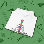 Zen Alignment Pool Hoodie, in White color, billiards hoodie, folded view