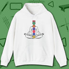 Zen Alignment Pool Hoodie, in White color, billiards hoodie, front view