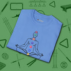 Zen Alignment Pool T-Shirt, in Carolina Blue color, billiards shirt, folded view