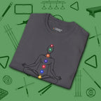 Zen Alignment Pool T-Shirt, in Charcoal color, billiards shirt, folded view