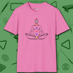 Zen Alignment Pool T-Shirt, in Azalea color, billiards shirt, front view