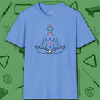 Zen Alignment Pool T-Shirt, in Carolina Blue color, billiards shirt, front view