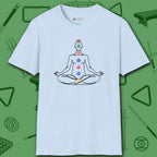 Zen Alignment Pool T-Shirt, in Light Blue color, billiards shirt, front view